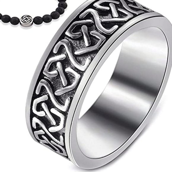 Stainless Steel Celtic Knot Ring - Picture 2 of 4